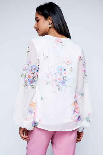 Multi Floral Flared Top, Multi Color, image 3
